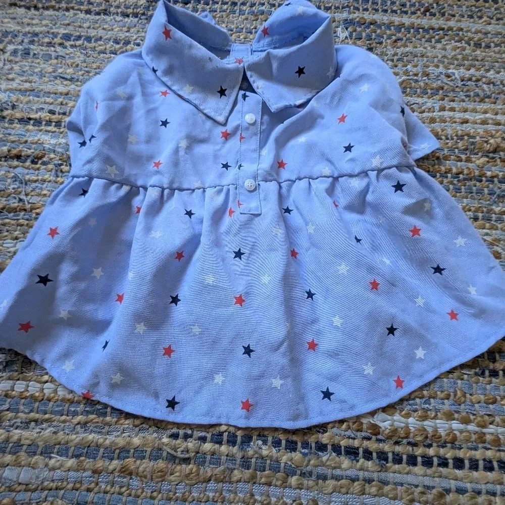 Top Paw Blue Star Dog Dress Large – Americana Patriotic Stars 4th of July